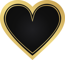 Heart Black And Gold Badge png