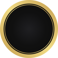 insignia redonda negra y dorada png