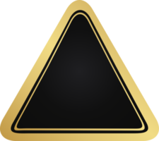 insignia triangular negra y dorada png