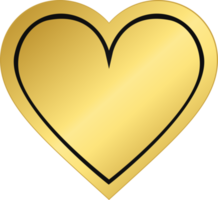 distintivo de coração de ouro png