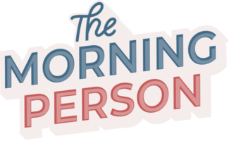 Morning Person. Retro Cartoon comic Sticker text typography png