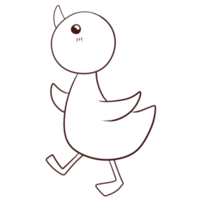 pato desenho animado animal doodle anime kawaii página para colorir ilustração fofa personagem de clip art png