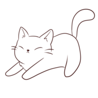 katt tecknad serie djur- klotter söt anime färg sida söt illustration klämma konst karaktär png