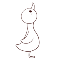 pato dibujos animados animal garabato kawaii anime para colorear página cuco ilustración imágenes prediseñadas carácteres png