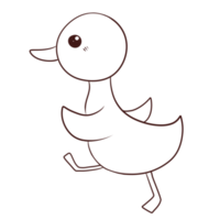 pato desenho animado animal doodle anime kawaii página para colorir ilustração fofa personagem de clip art png