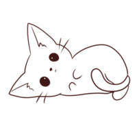 gato desenho animado animal rabisco anime kawaii página para colorir ilustração fofa personagem de clip art png