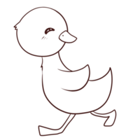 pato dibujos animados animal garabato kawaii anime para colorear página cuco ilustración imágenes prediseñadas carácteres png