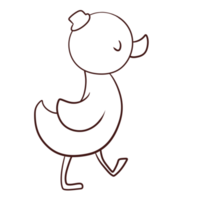 pato dibujos animados animal garabato kawaii anime para colorear página cuco ilustración imágenes prediseñadas carácteres png