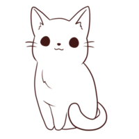 gatto cartone animato animale scarabocchio kawaii anime colorazione pagina carino illustrazione clip arte personaggio png