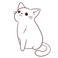 gatto cartone animato animale scarabocchio kawaii anime colorazione pagina carino illustrazione clip arte personaggio png