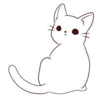 gato desenho animado animal rabisco anime kawaii página para colorir ilustração fofa personagem de clip art png