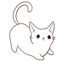 gato desenho animado animal rabisco anime kawaii página para colorir ilustração fofa personagem de clip art png