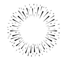 Starburst doodle design element. Sunburst frames sketch vector