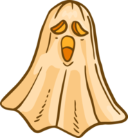 ilustração de doodle de halloween de fantasma voador desenhado à mão png