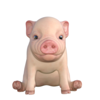 cute pig 3d rendering png