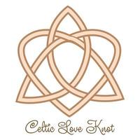 Triquetra Heart Celtic Endless Knot, a Slavic symbol embellished with Scandinavian patterns. Beige trendy vector