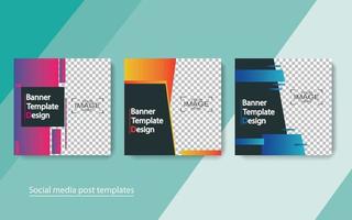 set banner social media post design. vector