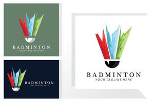 diseño de logotipo de bádminton, icono de vector para competiciones de atletismo