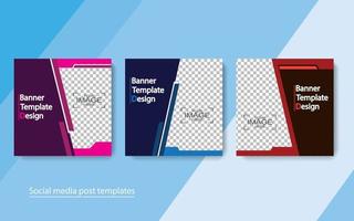 set banner social media post design. vector