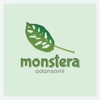 diseño de vector de hoja monsteraandansoni. hoja de planta de interior simple para su negocio de logo ro