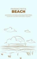 fondo de vector de playa, playa de parangtritis de yogyakarta indonesia diseño plano