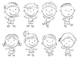 Happy kid cartoon doodle vector