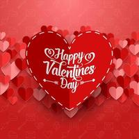 Happy valentines day background with red heart vector