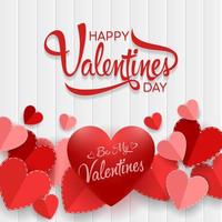 Happy valentines day background with red heart vector