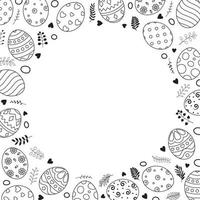 Doodle of easter eggs set collection on white background vector