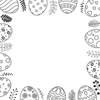 Doodle of easter eggs set collection on white background vector