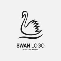 Swan icon and logo. vector illustration