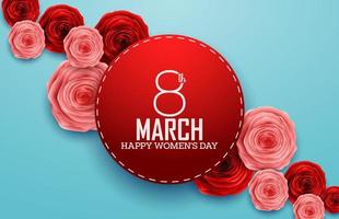 International Happy Women's Day. Square Frame Luxury for space for text on blue background vector