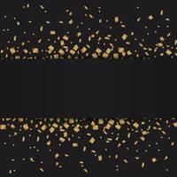 Golden confetti luxury festive on black background vector