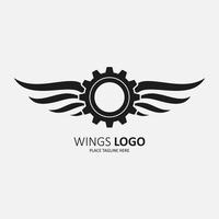 Winged shield icon and logo. vector illustration