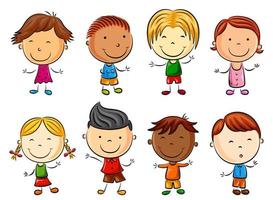 Vector illustration of Happy kids cartoon