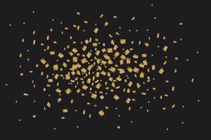 Golden confetti luxury festive on black background vector