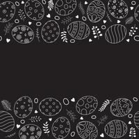 Doodle of easter eggs set collection on black background vector