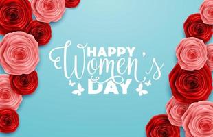 International Happy Women's Day. Square Frame Luxury for space for text on blue background vector