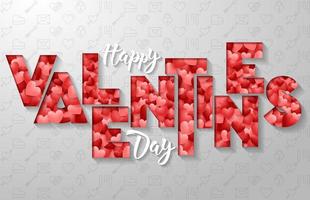 Happy valentines day background with red heart vector