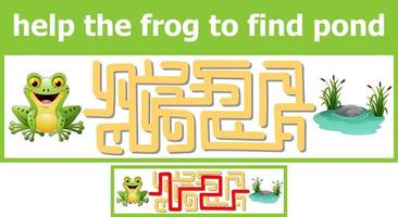 Help the frog to find pond vector
