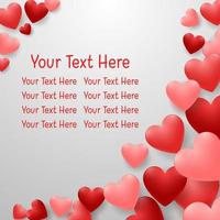 Happy valentines day with red heart on white background vector