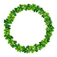 Circle frame with clover leaves for St. Patrick's day isolated on white background vector