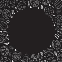 Doodle of easter eggs set collection on black background vector