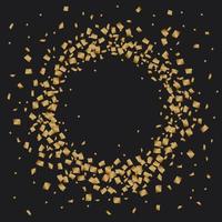 Golden confetti luxury festive on black background vector
