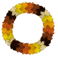 Autumn wreath of maple leaves png