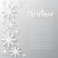 Vector illustration of Christmas background with white snowflakes