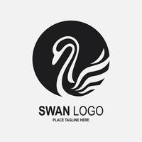 Swan icon and logo. vector illustration