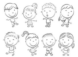 Vector illustration of Happy kids cartoon doodle