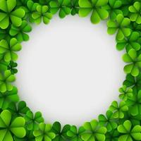 Clover leaves background with round blank place for your text st Patrick's day greeting card vector