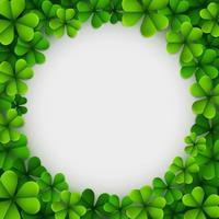 Clover leaves background with round blank place for your text st Patrick's day greeting card vector